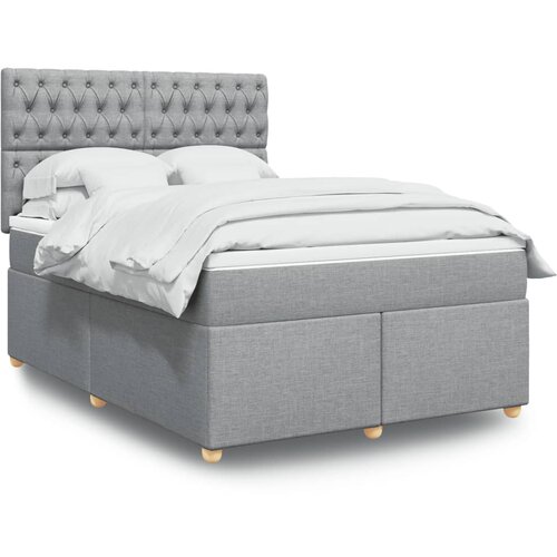 vidaXL Krevet s oprugama i madracem svjetlosivi 140x190 cm od tkanine Cijene