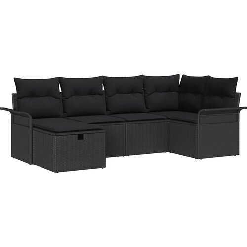  Sjedeća garnitura za vrt 6 kom. Poli ratan Siva 242,5 x 132,5 x 85 cm Slike