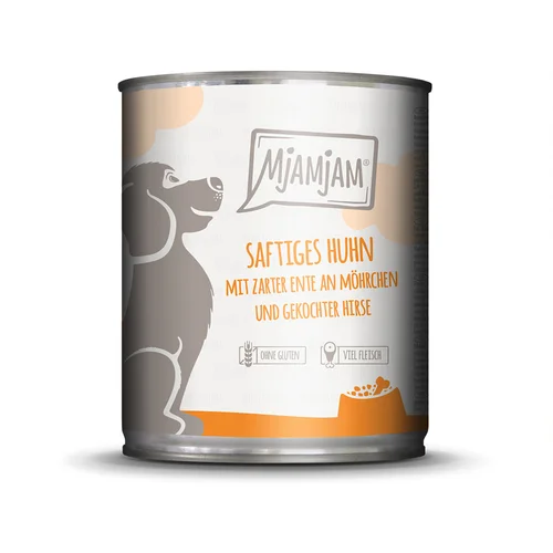 MjAMjAM Ekonomično pakiranje Adult Dog 12 x 800 g - Sočna piletina s mekom pačetinom