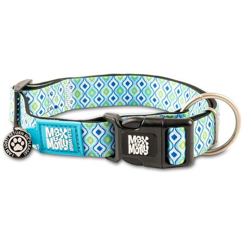 Max&amp;amp;Molly Ogrlica Smart ID Retro Blue, L &amp;ndash; 2,5 cm x 39-62 cm Slike