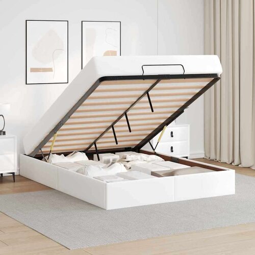 VidaXL okvir kreveta s madracem bijela 140 x 190 cm Slike