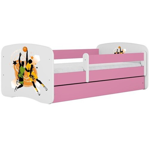 HAPPYKIDS Dječji krevet Dreamy košarka 140x70 sa madracem s ladicom Rozičasta Cene