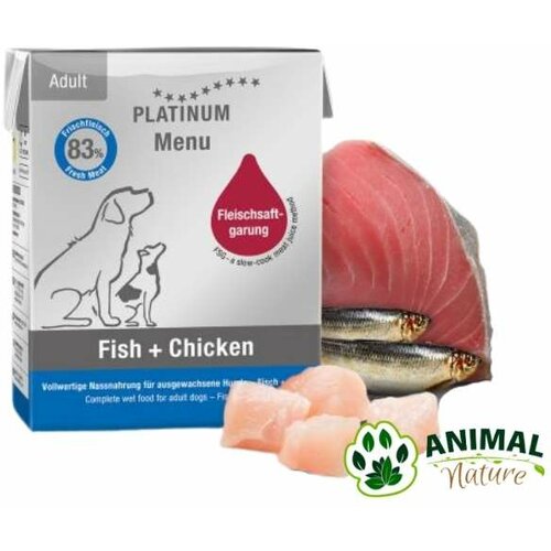 Platinum vlažna hrana za pse u konzervi sa piletinom i ribom Slike
