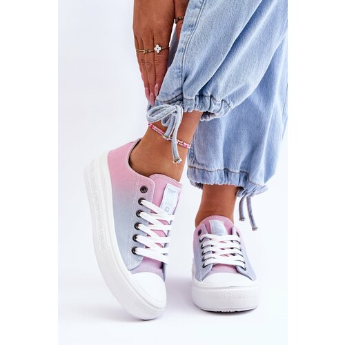 Big Star Sneakers on a low platform LL274A187 Pink and Blue Slike