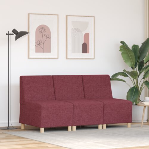 SOFA Stolica Svijetlo Siva 55 cm Tkanina 3 pcs boja crnog vina Cijene