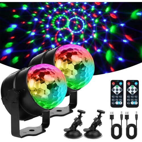 URAQT 2x LED disco krogla z daljincem in priseskom Slike