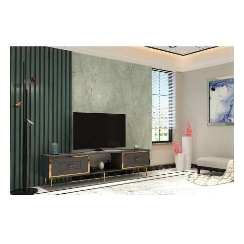 Hanah home tv polica arno anthracite gold Cene