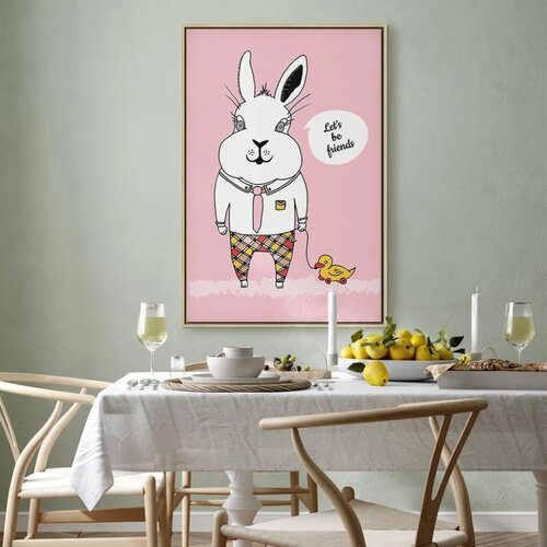  Slika - Rabbit\&amp;#039;s Friend (1 Part) Vertical 60x90 U prirodnom drvenom okviru Slike