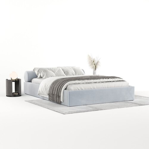 Maison de R&amp;ecirc;ve Svetlo siva oblazinjena zakonska postelja s prostorom za shranjevanje z letvenim dnom 180x200 cm Solvo &amp;ndash; Slike