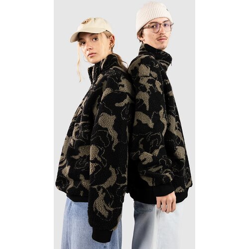 Urban Classics Oversized Pattern Teddy Troyer Half-Zip Pulover iz flisa oliveswirl Cene