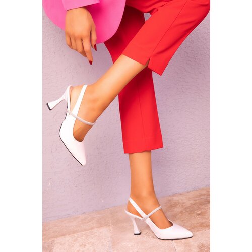 Soho white women's classic heeled shoes 16965 Cene