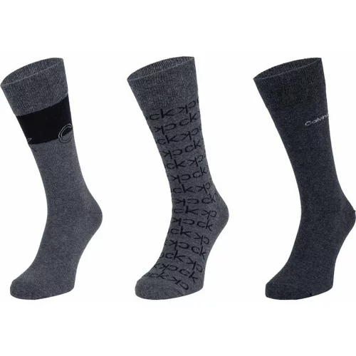 Calvin Klein 3PK MULTI LOGO DRESS CREW GIFTBOX DARWIN Muške čarape, tamno siva, veličina