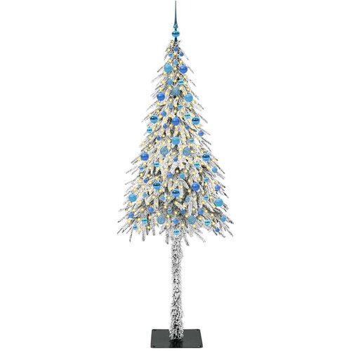 VidaXL Božićno drvce s 300 LED svjetlima Bijelo 210 cm PE i čelik Slike