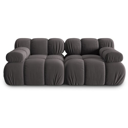 Micadoni Home temno siva žametna sedežna garnitura 188 cm bellis &amp;ndash; Slike