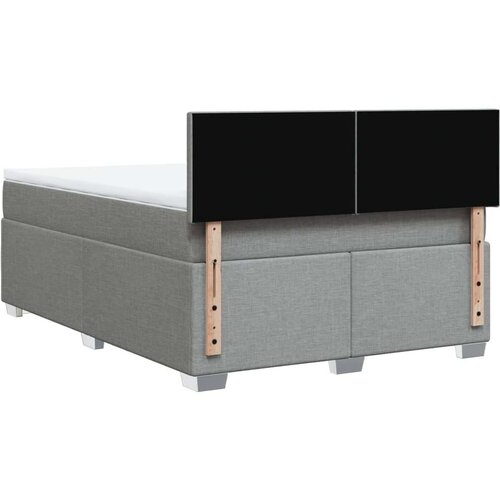 Krevet s oprugama i madracem svjetlosivi 140x190 cm od tkanine Slike