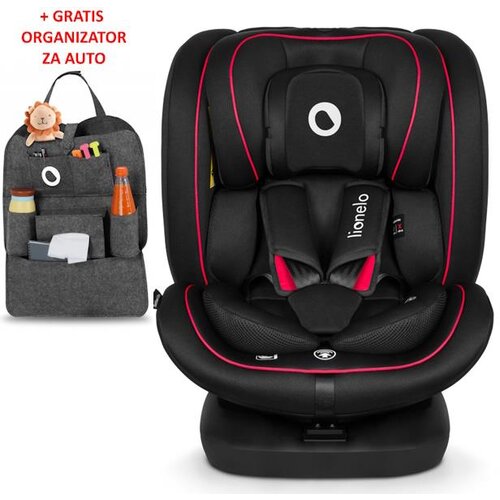 Lionelo Autosjedalica BASTIAAN i-Size crvena + organizator, ISOFIX-360, 40–150 cm, (5903771705530) Cijene