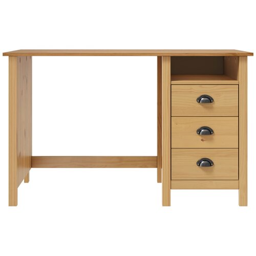  Radni stol Hill s 3 ladice 120 x 50 x 74 cm od masivne borovine Slike