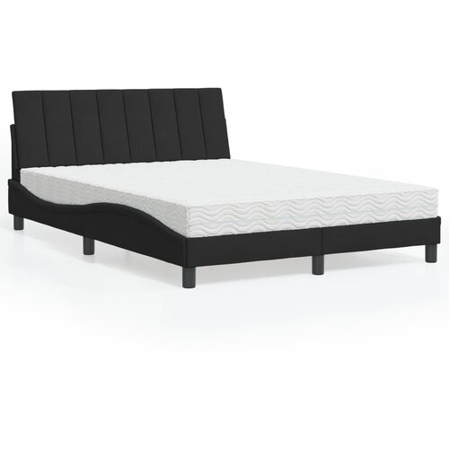 VidaXL Krevet s madracem crni 140x200 cm bar&amp;scaron;unasti Slike