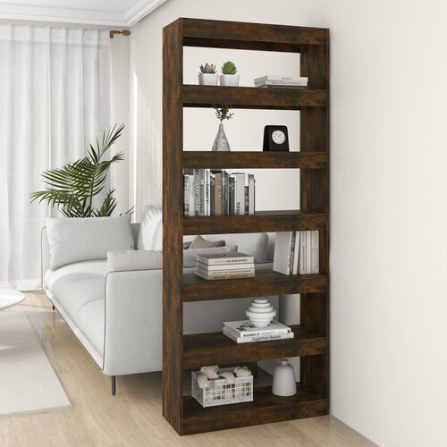 vidaXL knjižna omara/pregrada dimljeni hrast 80x30x198 cm iverna pl. Cene