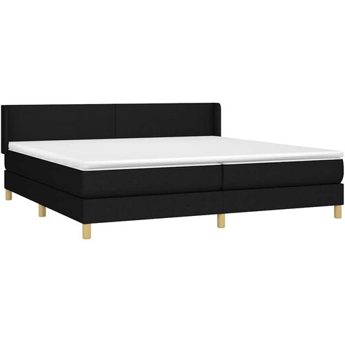  Krevet s oprugama i madracem crni 200x200 cm od tkanine Slike