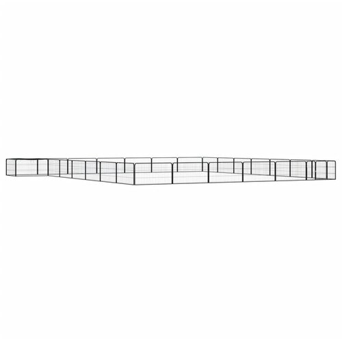 vidaXL Ograda za pse s 28 panela crna 100 x 50 cm čelik obložen prahom Cijene