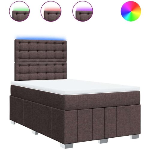 VidaXL Krevet box spring s madracem tamnosmeđi 120 x 190 cm od tkanine Slike