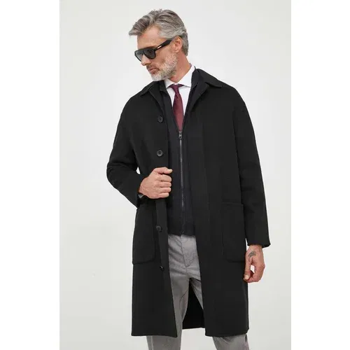 Calvin Klein Vuneni kaput boja: crna, za prijelazno razdoblje, oversize