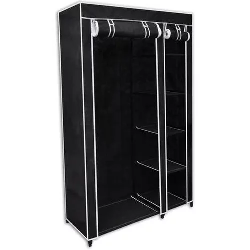  Zložljiva garderobna omara črne barve 110 x 45 x 175 cm