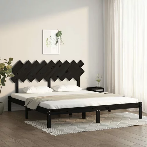 vidaXL okvir za krevet crni 180 x 200 cm 6FT bračni od masivnog drva