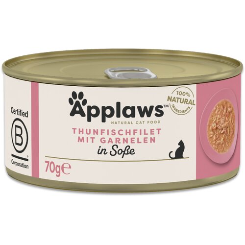  Ekonomično pakiranje Applaws Cat u umaku 12 x 70 g - Filet tune s kozicama Slike