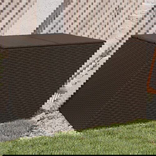 vidaXL Vrtna kutija za pohranu smeđa 291 L od poliratana Cijene