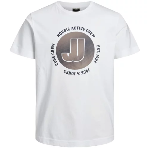 Jack & Jones Majica smeđa / crna / bijela