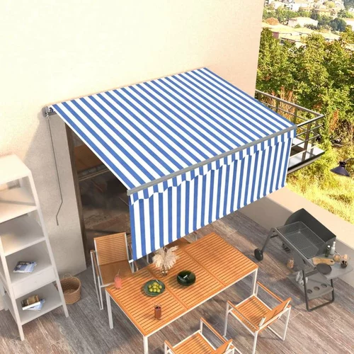 Tenda Ročno zložljiva tenda s senčilom 3x2,5 m modra in bela, (20702708)