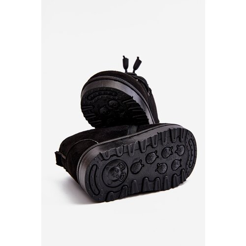 Kesi Children's Lace-up Snow Boots Insulated With Fur Black Hunter Cijene