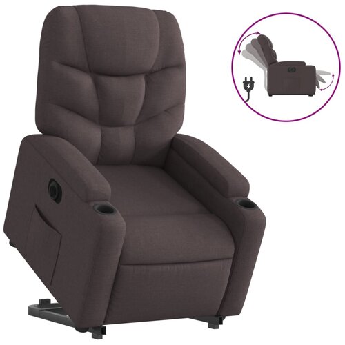 Maison Chic Električni naslanjač - Relax naslanjač s funkcijo vstajanja temno rjavo blago, (22061095) Cene