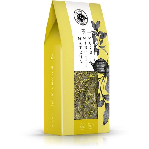 SCHARGO TEA Biljna mešavina Matcha, mint i yuzu krupno sečen čaj 100g Slike