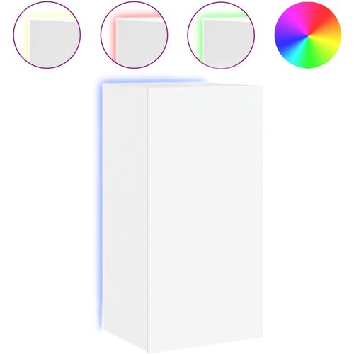 vidaXL Stenska TV omarica z LED lučkami bela 40,5x35x80 cm, (20988806) Cene