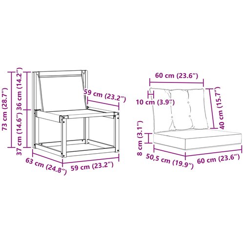  Set vanjskih sofa 3 kom. Prirodna i krem Slike