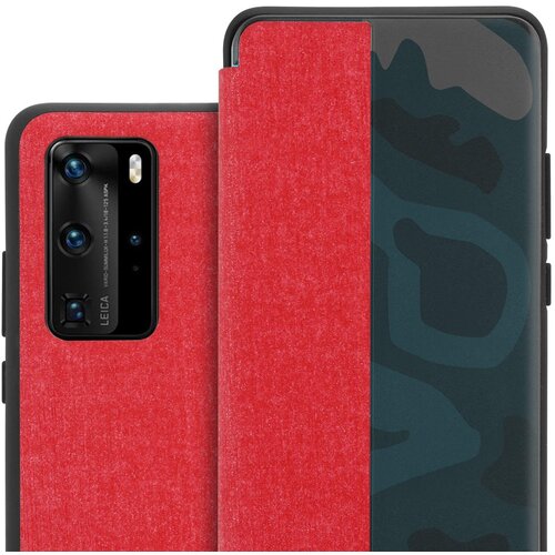 Cadorabo Ohi&scaron;je, združljivo z Huawei P40 PRO / P40 PRO+ v rdeča - Pametni ovitek v videzu vlaken - Za&scaron;čitni ovitek s funkcijo stojala, (20550192) Cene