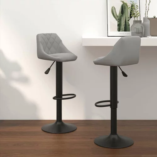  Barski stolčki 2 kosa svetlo siv žamet, (20700479)