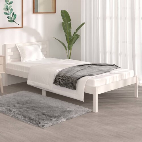 VidaXL Okvir za krevet od borovine 90x190 cm bijeli 3FT jednokrevetni Slike