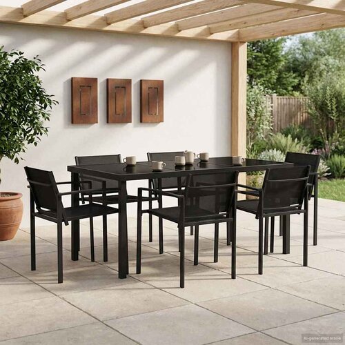  Set vanjskog namje&scaron;taja 7 pcs Crna i antracit 160 x 80 x 73 cm Cijene