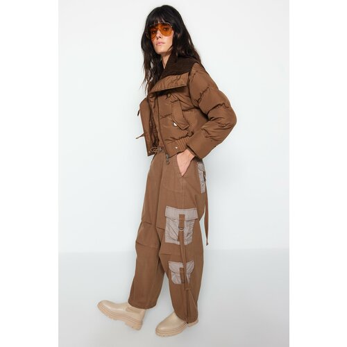 Trendyol Winter Jacket - Brown - Puffer Slike