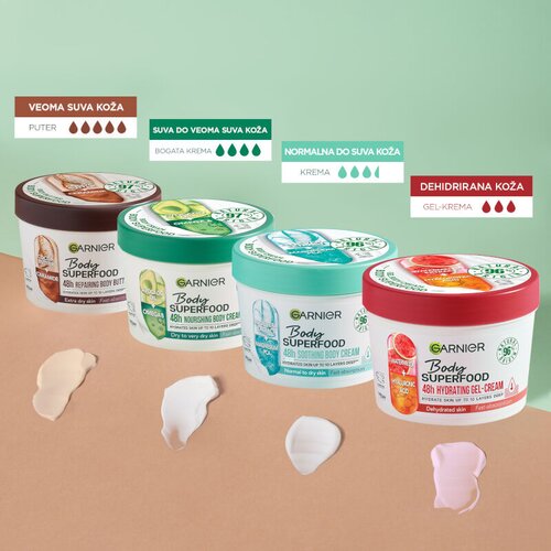 Garnier vlažilna krema za telo - Body Superfood Moisturising Cream - Aloe Vera &amp;amp; Magnesium Slike