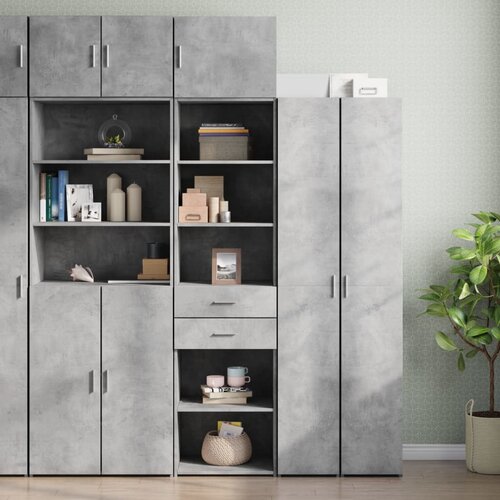 vidaXL Ozka omara za shranjevanje betonsko siva 50x42,5x225cm inž. les Cene