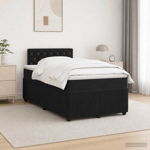  Boxspring krevet s madracem Crna 120 x 190 cm Baršun Cene