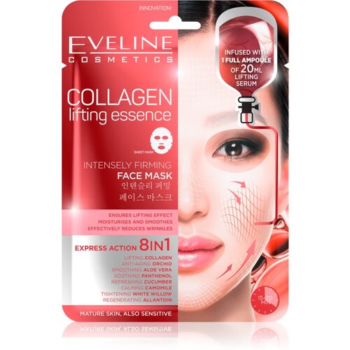Eveline Cosmetics Sheet Mask Collagen maska za lifting i učvr&amp;scaron;ćivanje s kolagenom 1 kom Slike