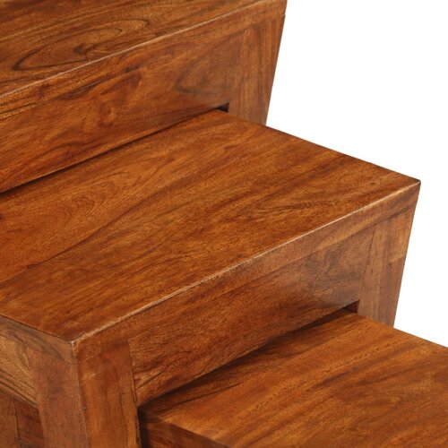  Set uklapajućih stolića 3 kom 50x35x50 cm smeđi drvo bagrema Slike