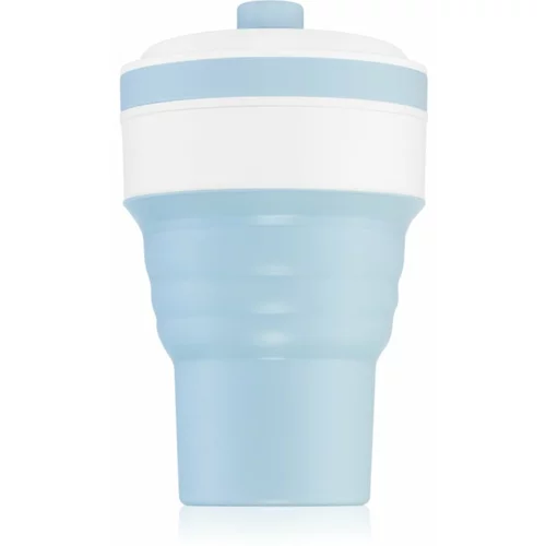 KidPro Collapsible Mug skodelica s slamico Blue 350 ml
