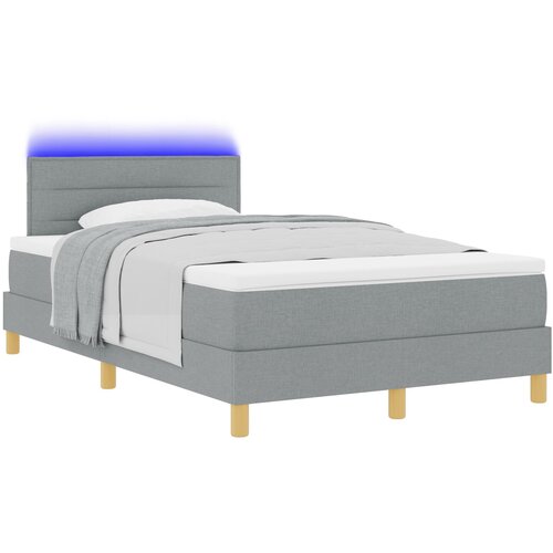 vidaXL Krevet s podnicom s madracem & LED svjetlom svjetlosiva 120 x 190 cm Tkanina Cijene